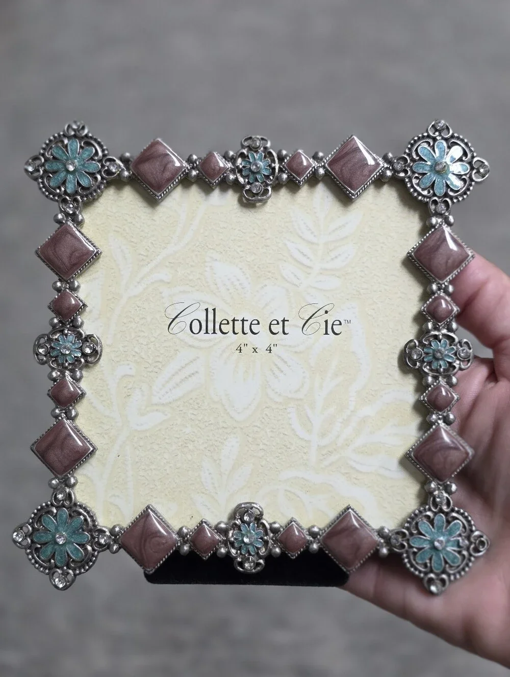 Collette et Cie Floral Jeweled Photo Frame